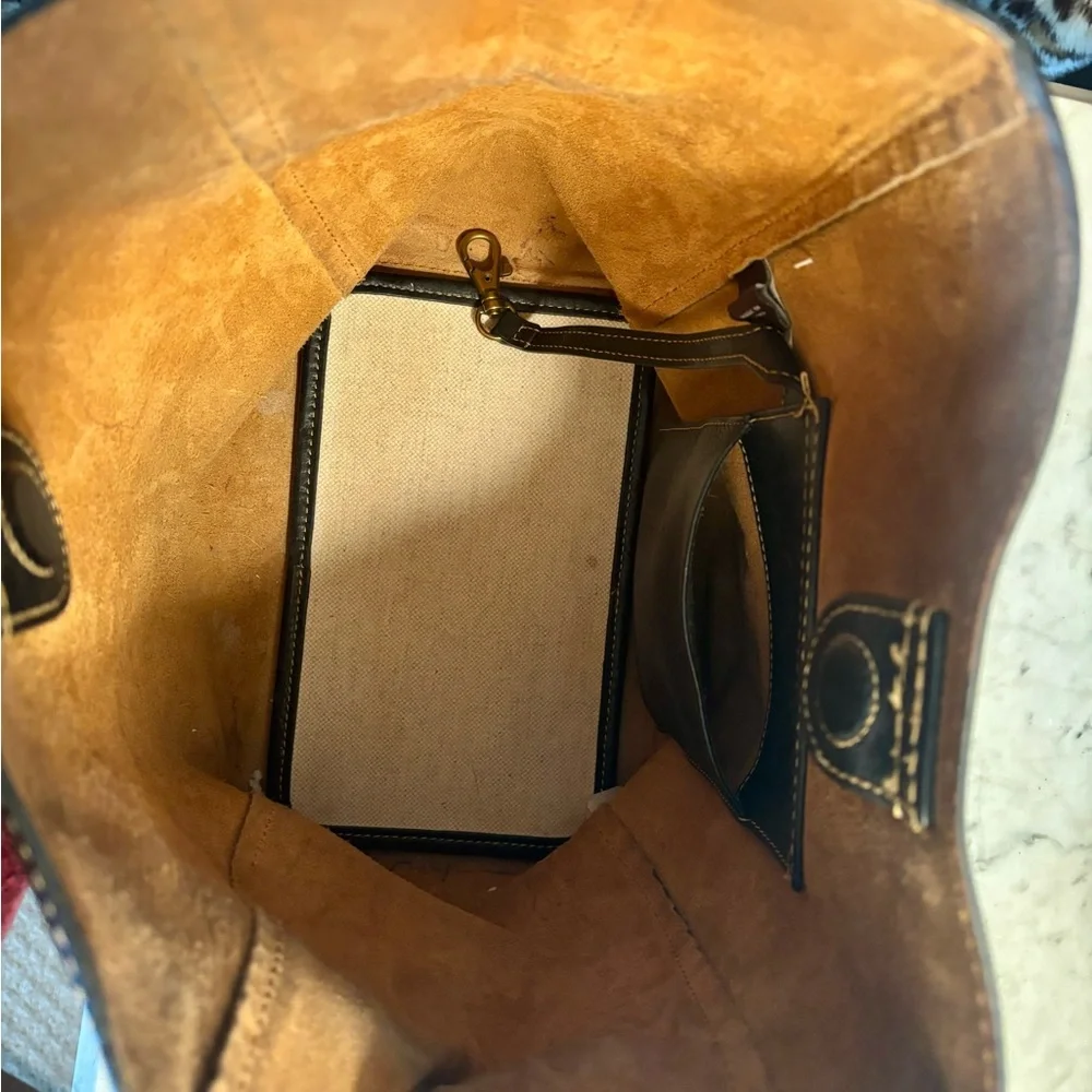 FRYE leather bucket harness handbag equestrian style - Picture 6 of 7